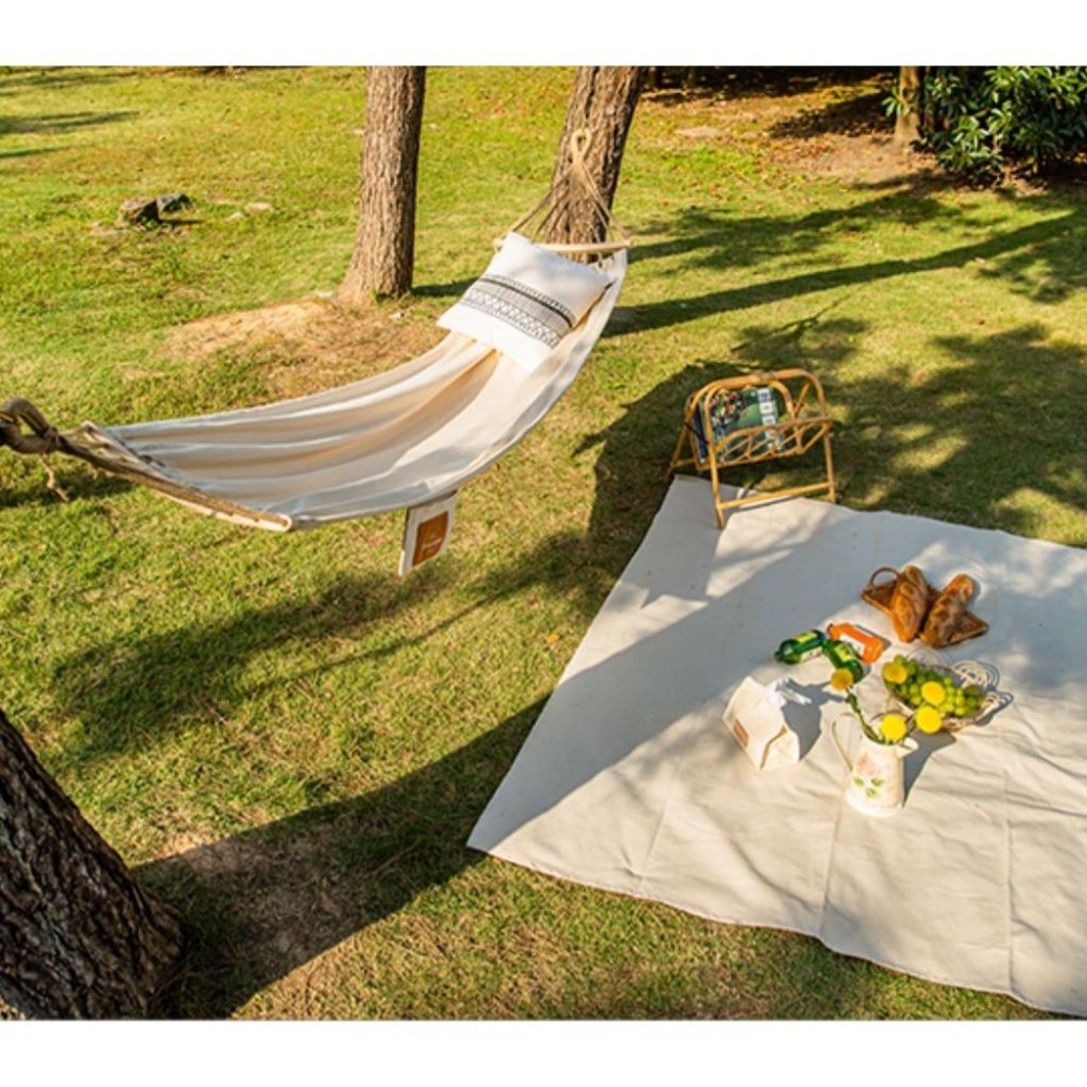 台灣現貨 NH挪客 Naturehike ✨ 簡約復古素面帆布野餐墊 白色 棕色-細節圖5