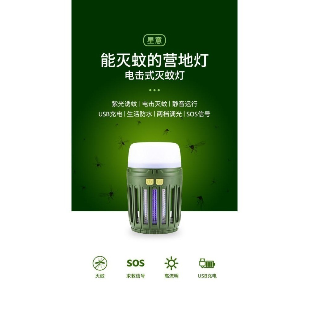 台灣現貨 NH挪客 Naturehike 星意✨戶外滅蚊燈 捕蚊燈 營地燈 森林綠-細節圖6