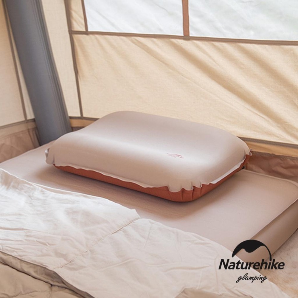 台灣現貨 NH挪客 Naturehike 3D舒適✨海綿自動充氣枕 杏黃色-細節圖3