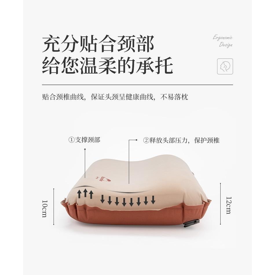 台灣現貨 NH挪客 Naturehike 3D舒適✨海綿自動充氣枕 杏黃色-細節圖6