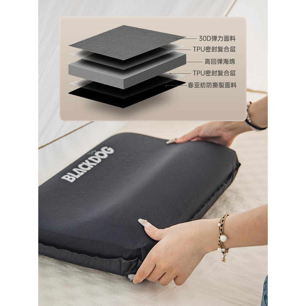 台灣現貨 Blackdog✨黑狗 海綿自動充氣枕 黑色-細節圖2