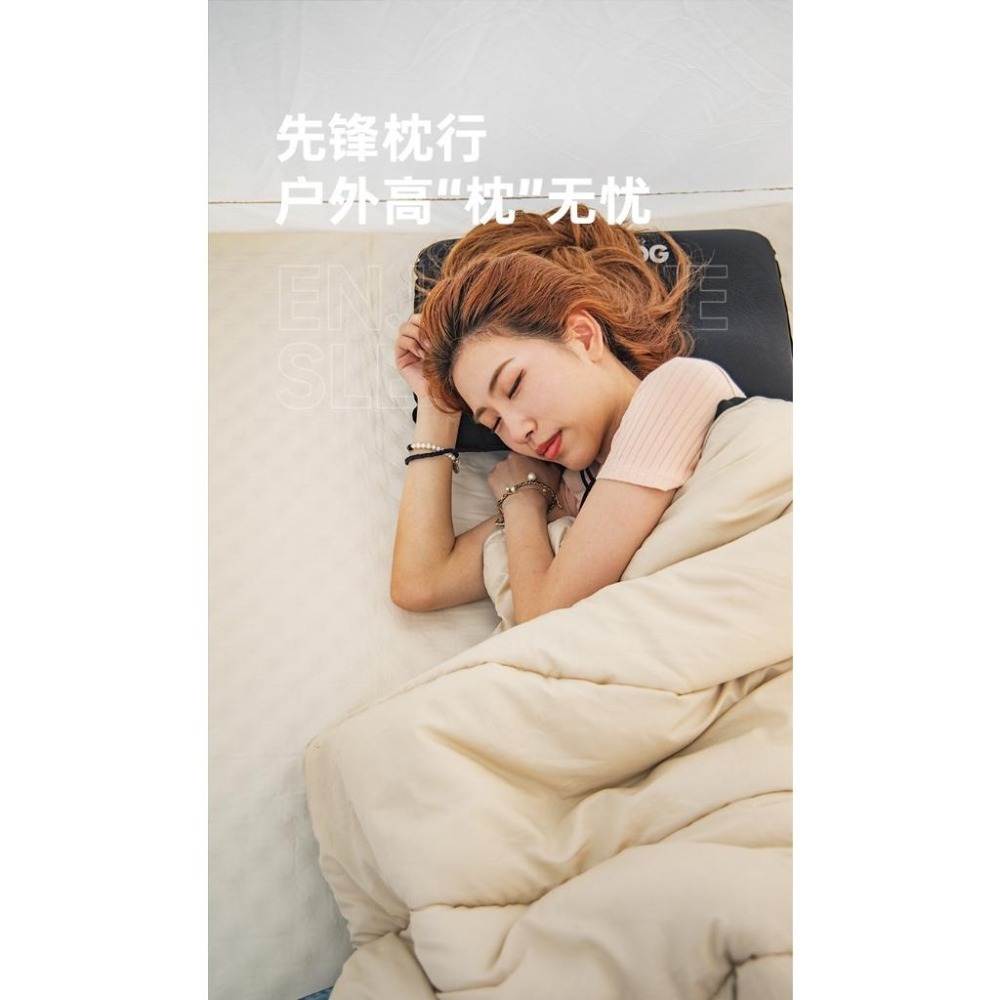 台灣現貨 Blackdog✨黑狗 海綿自動充氣枕 黑色-細節圖5