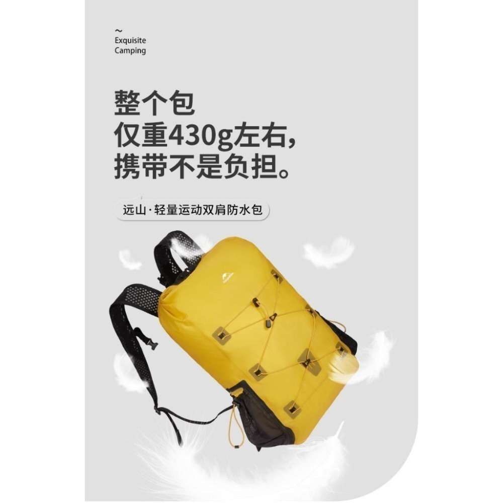 台灣現貨 NH挪客 Naturehike 遠山✨輕量雙肩防水包 後背包 25L 黃綠黑 三色-細節圖4