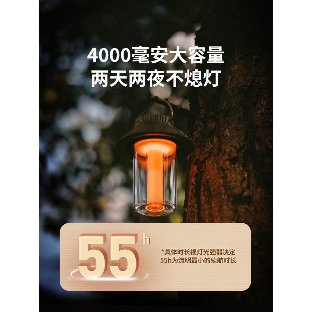 台灣現貨 NH挪客 Naturehike 山亭✨古風 LED露營燈 乳白棕/焦茶綠-細節圖7