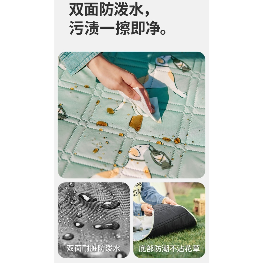 台灣現貨 NH挪客 Naturehike 超聲波✨戶外防潑水休閒加厚可機洗 野餐墊 防潮墊 貓咪款-細節圖7