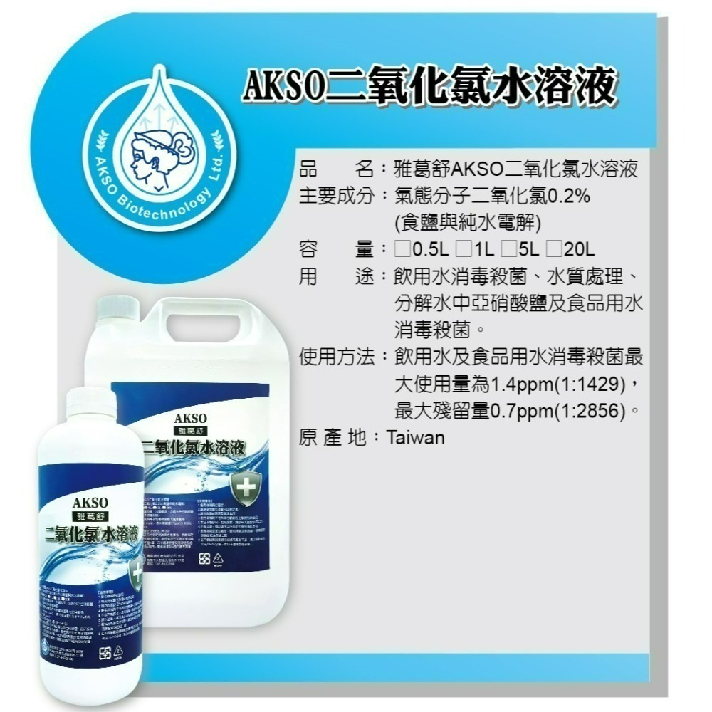【AKSO】二氧化氯/食品用消毒劑/樂農資材消毒劑/【菌ByeBye】食品用洗潔劑（消毒用）-細節圖2