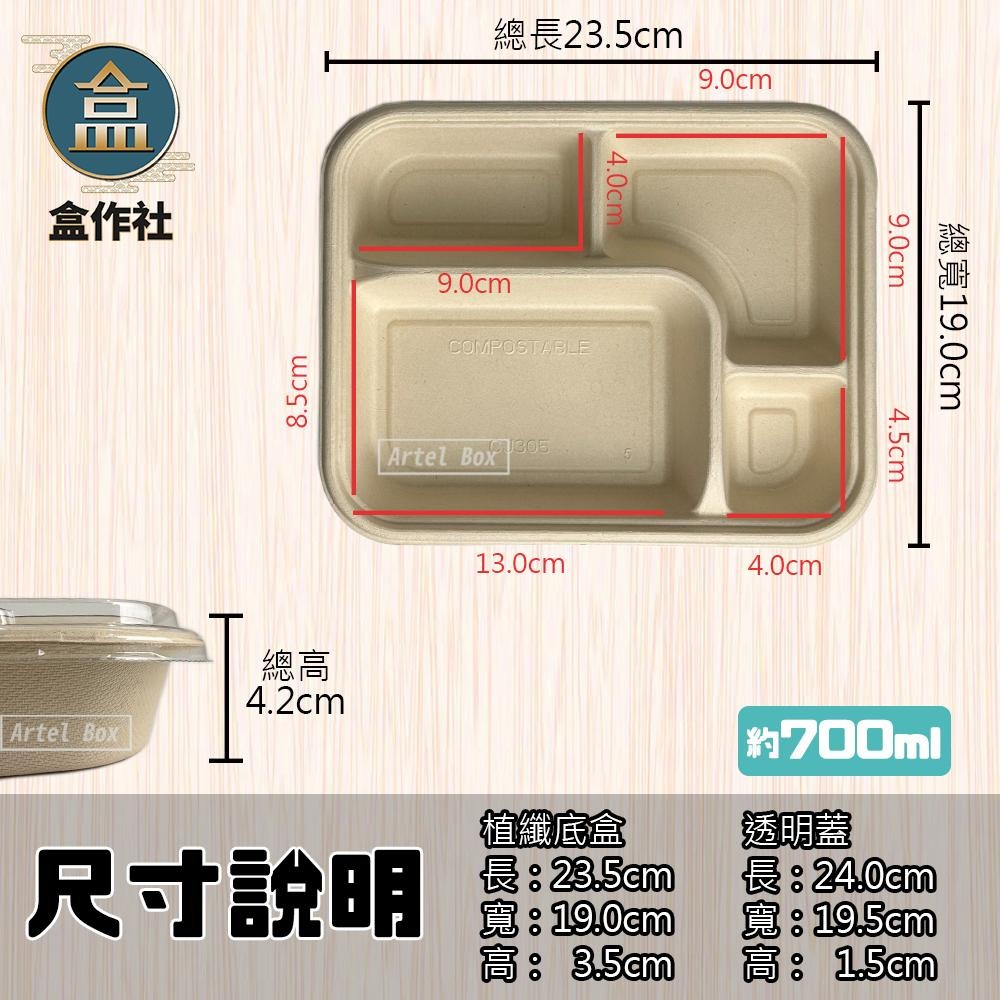 【盒作社】植物纖維四格餐盒🌾(1件50組)可微波餐盒/外帶餐盒/一次性餐盒/免洗餐具/環保餐盒/健康餐盒/多格餐盒-細節圖5