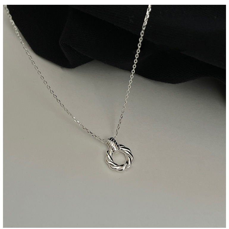 【茉美飾】麻花全純銀925項鍊-細節圖3