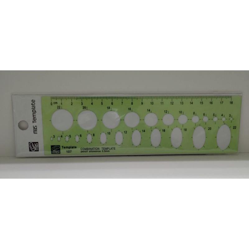 萬事捷 MBS NO.107 綜合模板 圓圈板 橢圓板 美術定規 定規 尺 圓型 橢圓-細節圖2