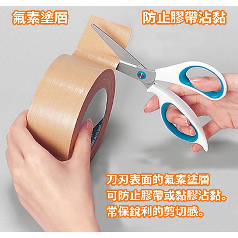 PLUS 34-354 不沾膠剪刀 ( 附收納蓋 ) 藍 剪刀 普樂士 SC-165AF-細節圖2
