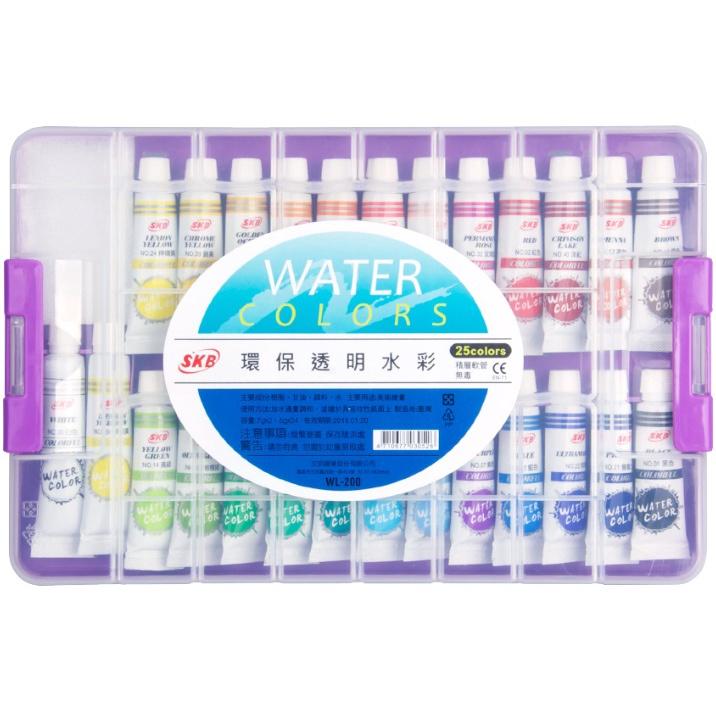 SKB WL-200 環保透明水彩 25色 環保 透明水彩 水彩 文明  文明鋼筆 外盒顏色隨機出貨-細節圖2