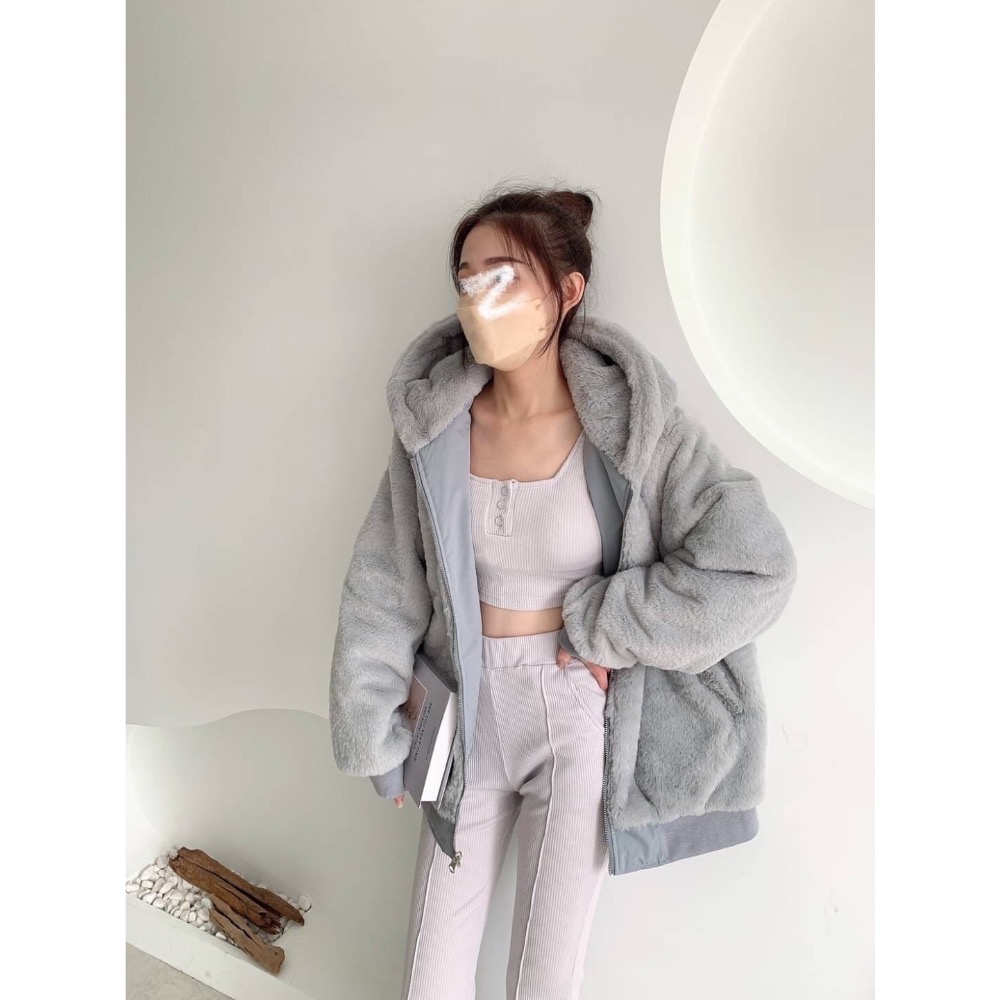  水貂絨雙面防風外套-細節圖3