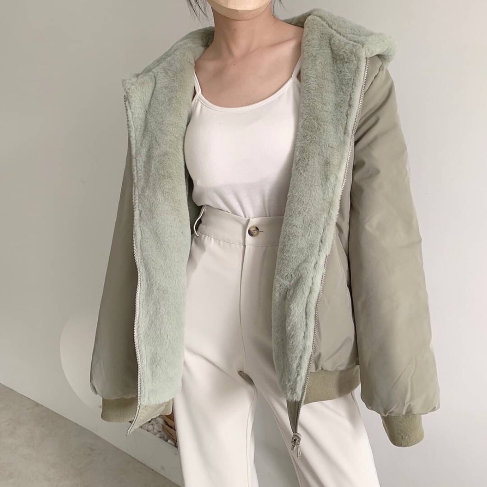  水貂絨雙面防風外套-細節圖4