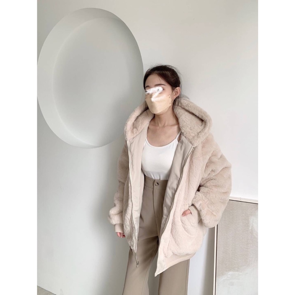  水貂絨雙面防風外套-細節圖5