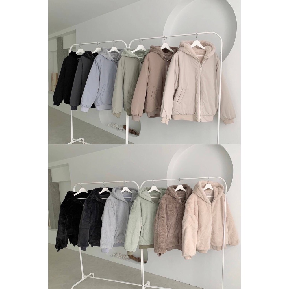  水貂絨雙面防風外套-細節圖7