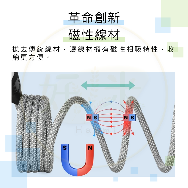 磁吸充電線 磁吸傳輸線 USB線  Type-C 100cm 快充線 三星充電線 蘋果充電線 小米充電線-細節圖6