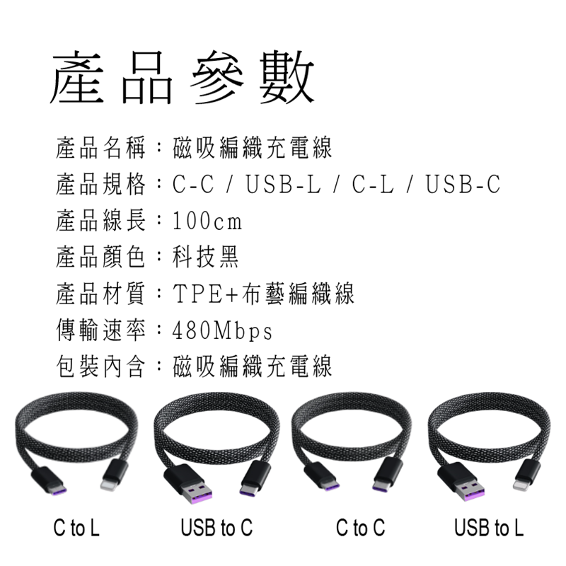 【限時購】好米 磁吸66W快充線2入組-細節圖2