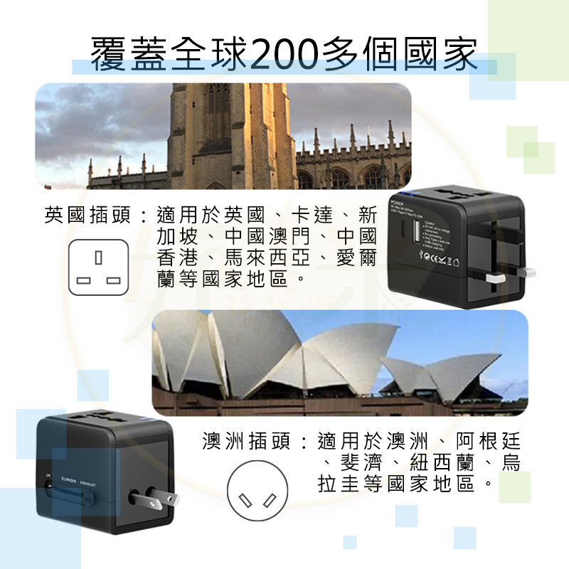 好米 萬國轉接頭 多國旅行轉接頭 世界旅行轉接頭 USB Type-C 好米-細節圖8