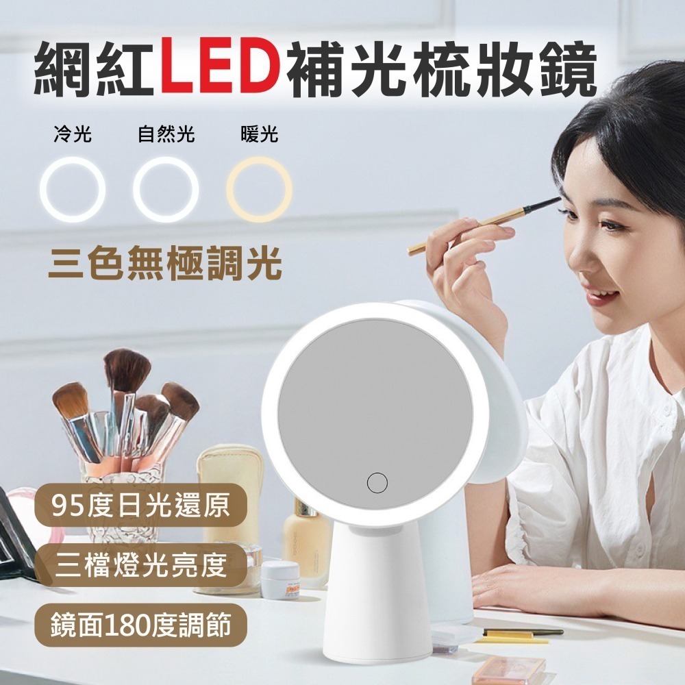 【7-ELEVEN 門市團購】日光級LED高清專業化妝鏡 三色燈補光鏡 6入組-細節圖2