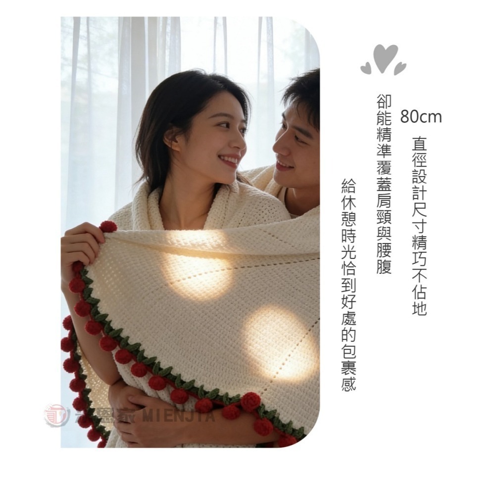 手工仿真玫瑰午睡花毯(1入組) 情人節送禮 花束毯子-細節圖5