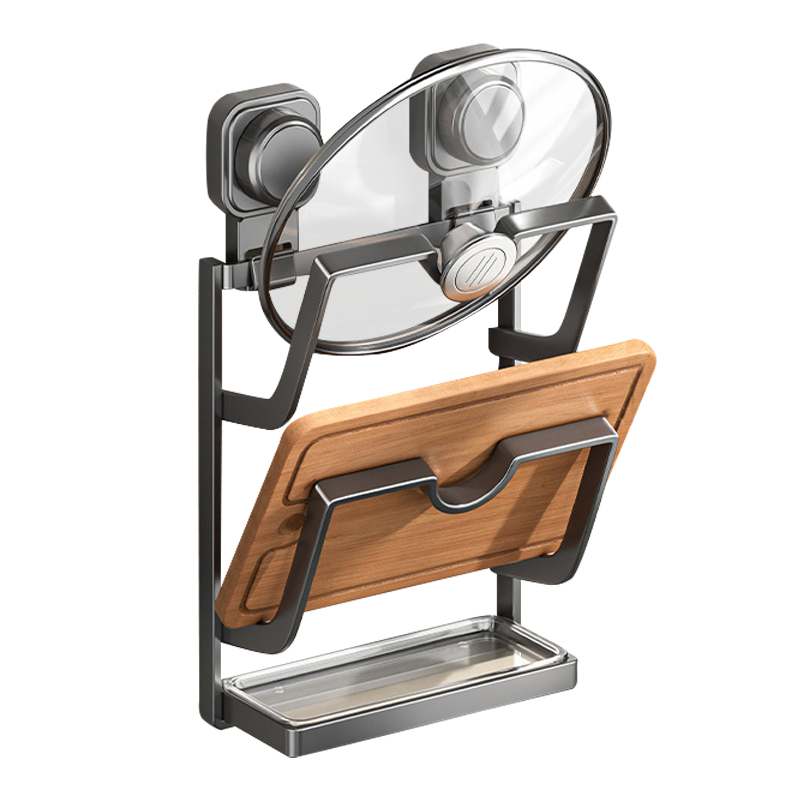 【限時購】免打孔壁掛菜板鍋蓋架-規格圖11