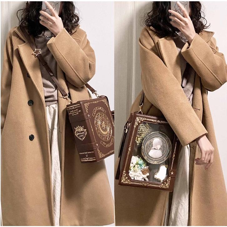 RM 預購+現貨 魔法書 痛包 燙金 復古 單肩 斜跨 甜美 學院 日常-細節圖2