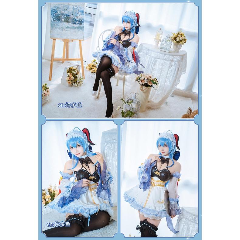 RM 預購 原神 甘雨 同人 女僕裝 王小美 椰羊 黑絲 日系 cosplay-細節圖4