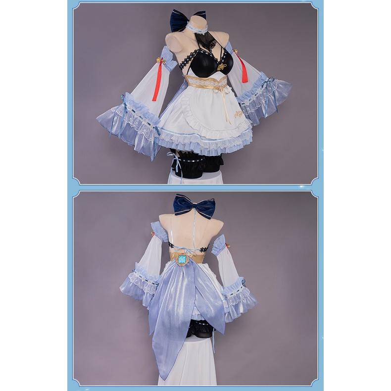 RM 預購 原神 甘雨 同人 女僕裝 王小美 椰羊 黑絲 日系 cosplay-細節圖5