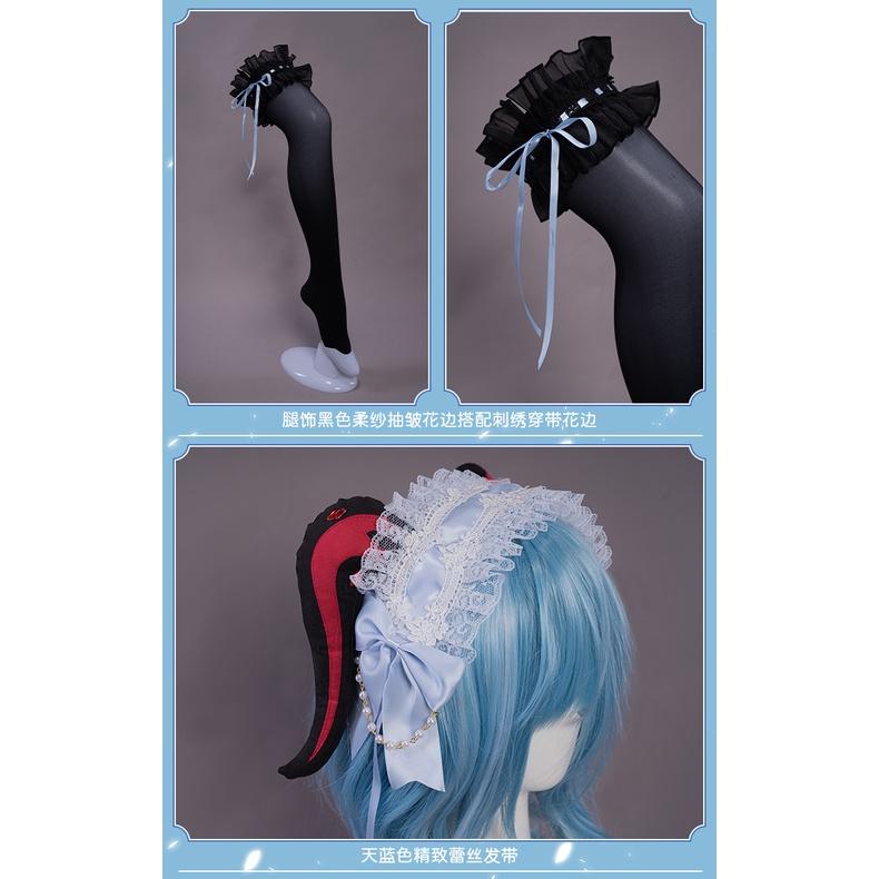 RM 預購 原神 甘雨 同人 女僕裝 王小美 椰羊 黑絲 日系 cosplay-細節圖8