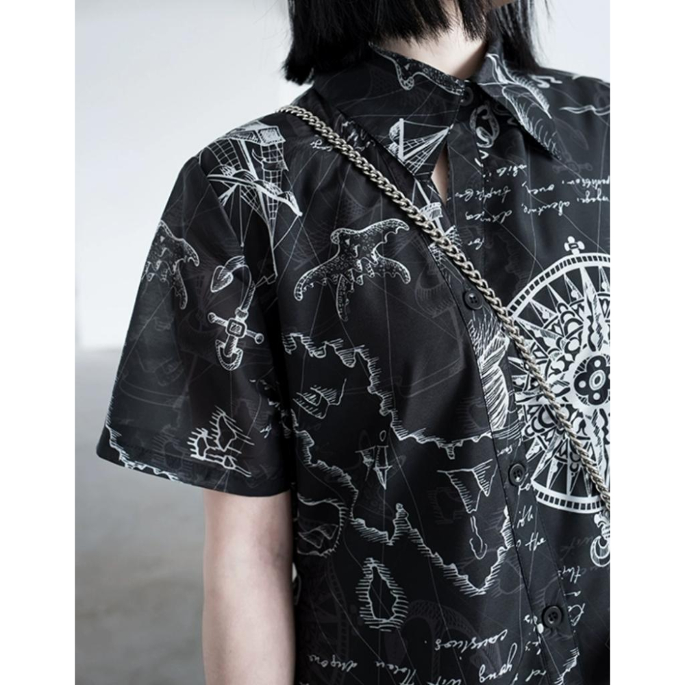 RM 預購 原創 不規則 連衣裙 春夏季 山本風 襯衫 黑暗系 裙子 日常-細節圖8