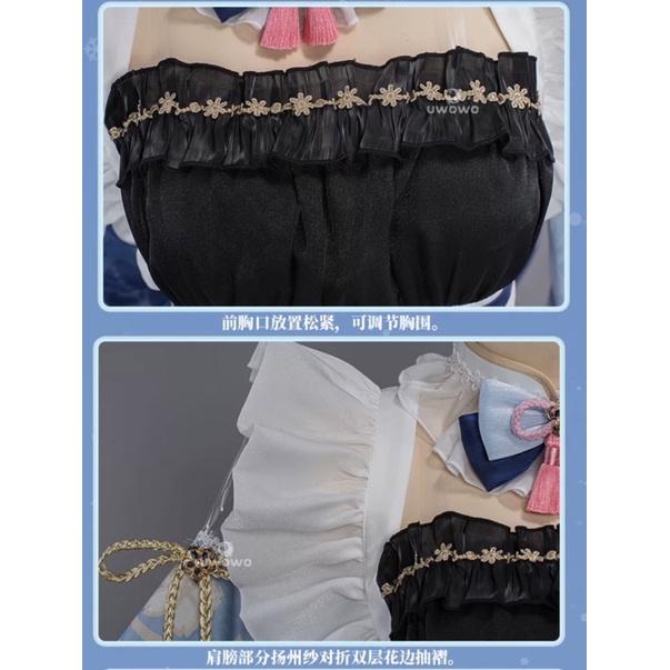 RM 預購 原神 手遊 神里綾華 同人 女僕裝 凌華 連衣裙 cosplay-細節圖7