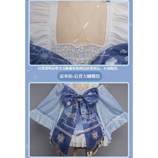 RM 預購 原神 手遊 神里綾華 同人 女僕裝 凌華 連衣裙 cosplay-細節圖9