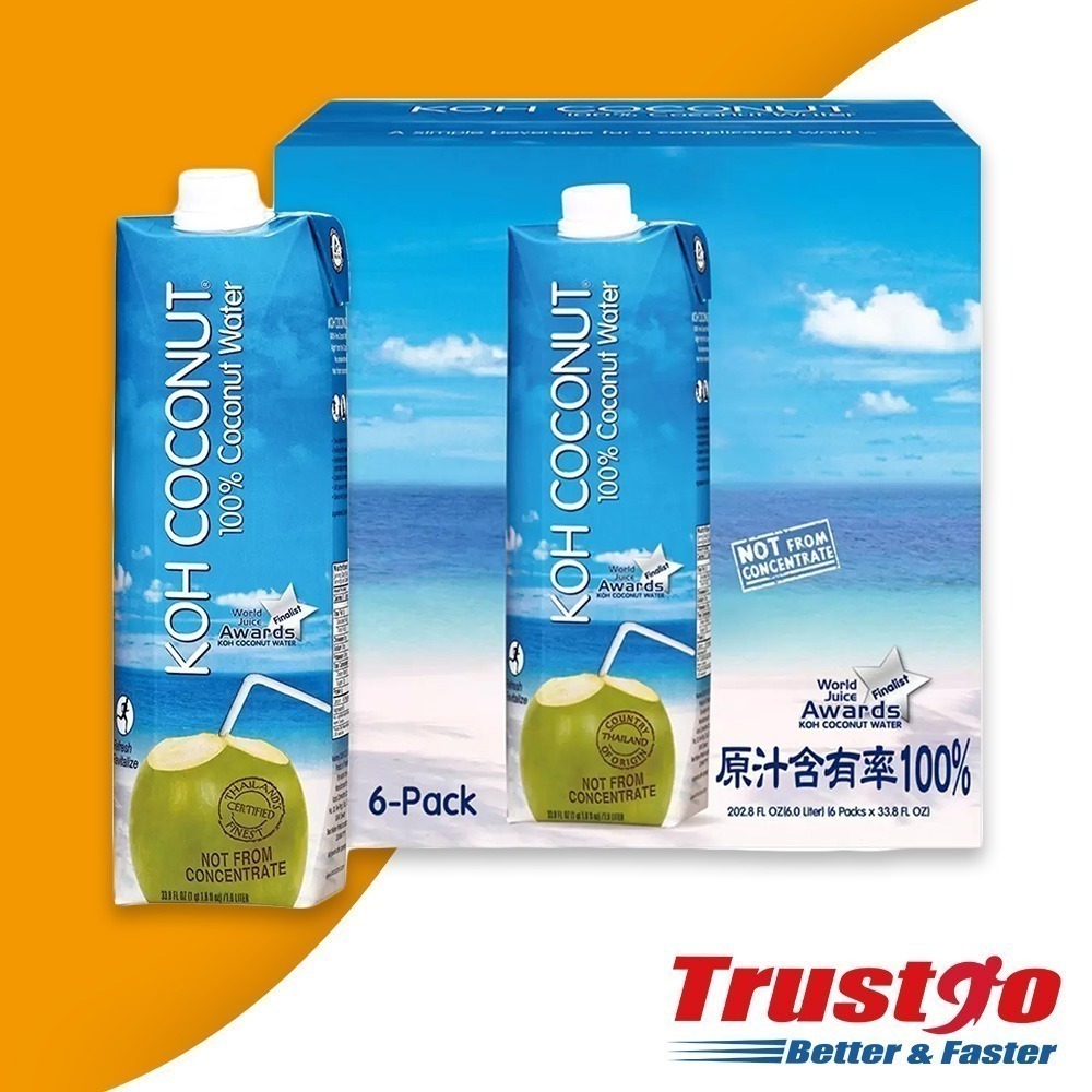 【美式賣場】Koh coconut酷椰嶼100%純椰子水-1000ml (6入)｜#75130-細節圖3