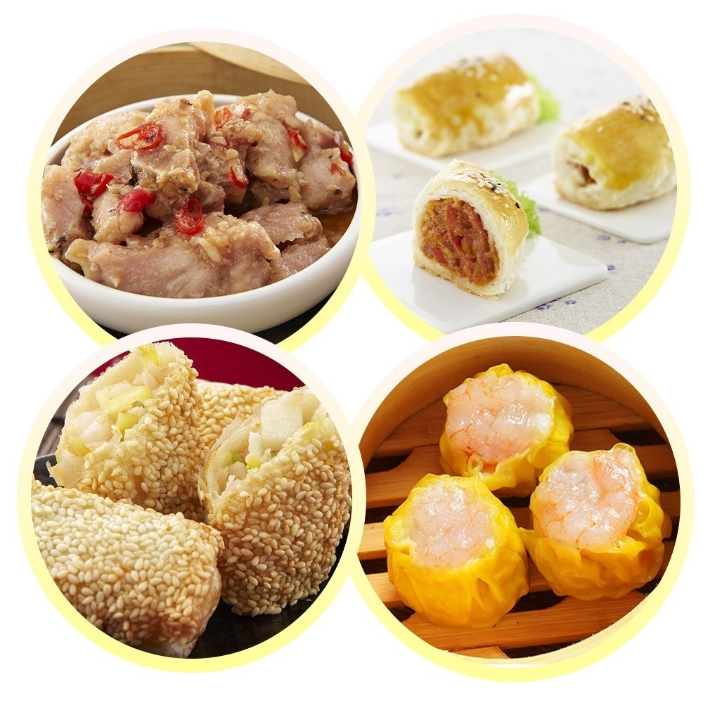 易牙居 經典港點組合A(芝麻海鮮卷/蝦仁燒賣/蜜汁叉燒酥/梅汁排骨)-細節圖3