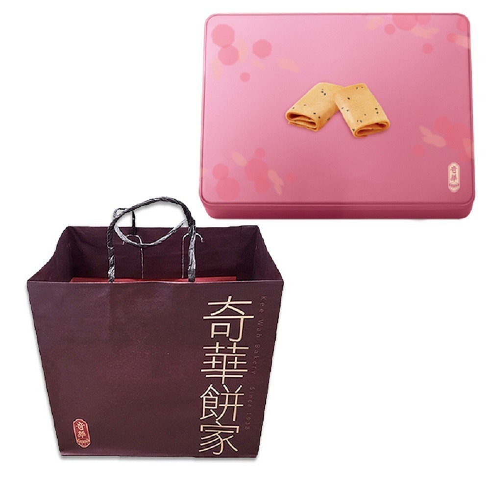 【奇華餅家】粉罐肉鬆鳳凰捲(6包x3片/盒 附提袋)-細節圖2