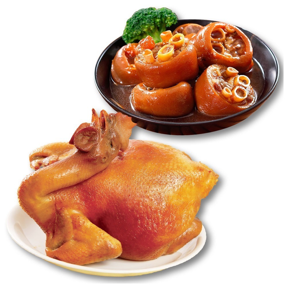 【呷七碗x吉晟嚴選】富貴吉祥E二件組3-4人份(蔗香燻雞+香滷珍珠腳)-細節圖2