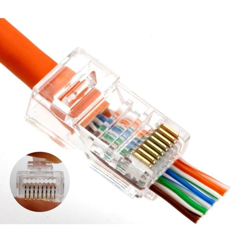 含稅 台灣現貨 穿透式 水晶頭  通孔式 水晶頭 網路 水晶頭 RJ45  CAT5e  CAT6 網路頭-細節圖5