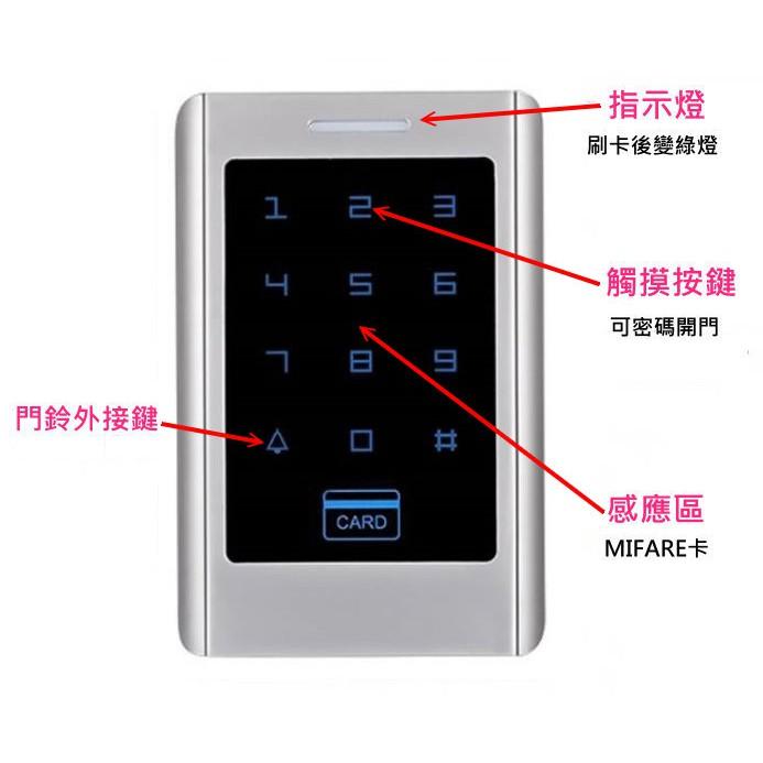 含稅 防水門禁套餐-不鏽鋼白鐵電鎖+金屬門禁機 戶外防水-門禁系統 相容悠遊卡  公寓門/戶外門 電鎖 不怕雨淋-細節圖5