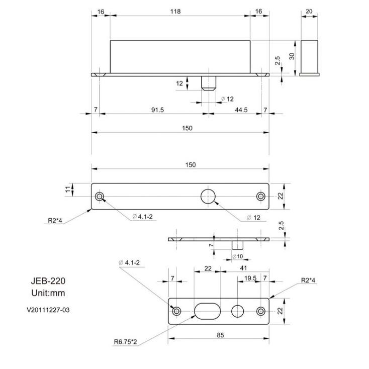 (門禁家) 含稅 台信科技 Jantek JEB-220 迷你陽極鎖 門禁-細節圖2