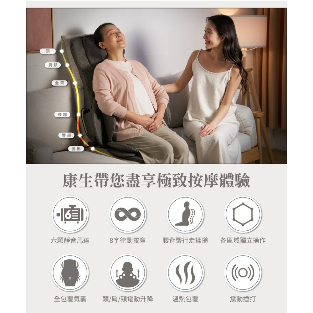 摩力寶座氣壓揉搥按摩椅墊CON-2618-細節圖4