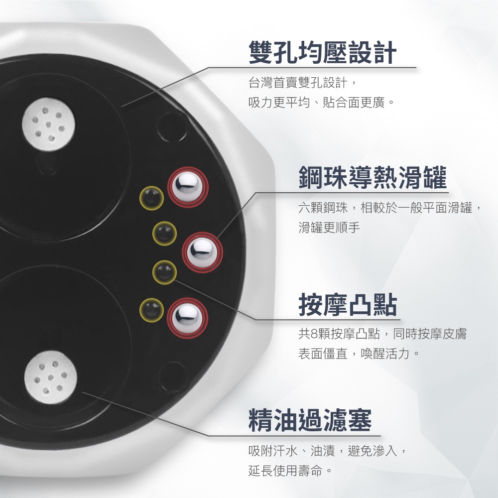 筋鬆樂雙罐王 鑽石拔罐刮痧儀CON-7855-細節圖7