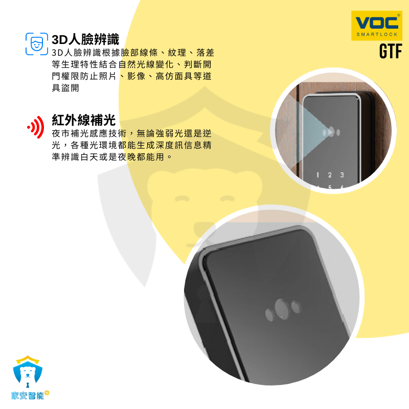 【VOC】電子鎖 GTF 人臉辨識 指紋 卡片 密碼 鑰匙 Wifi遠端 推拉式門把手-細節圖5