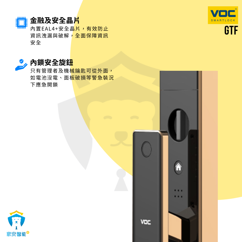 【VOC】電子鎖 GTF 人臉辨識 指紋 卡片 密碼 鑰匙 Wifi遠端 推拉式門把手-細節圖7