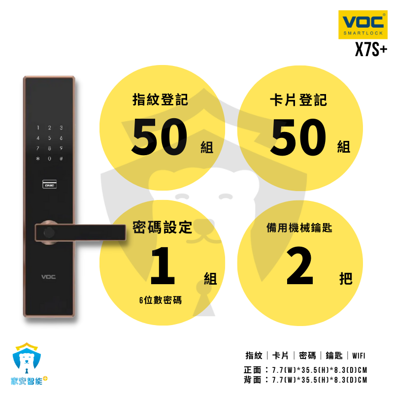 【VOC】電子鎖 X7S 指紋 卡片 密碼 鑰匙 Wifi遠端 把手式門把手-細節圖7