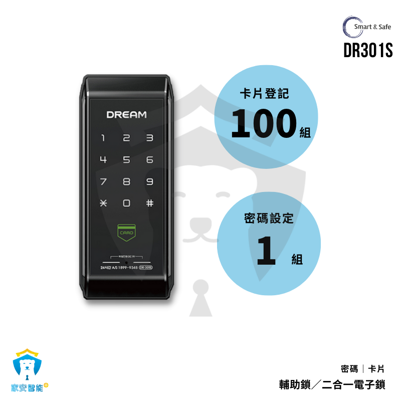 【SmartSafe】韓國電子鎖 DR- 301S 輔助鎖 卡片 密碼 無門把手 無鑰匙-細節圖5