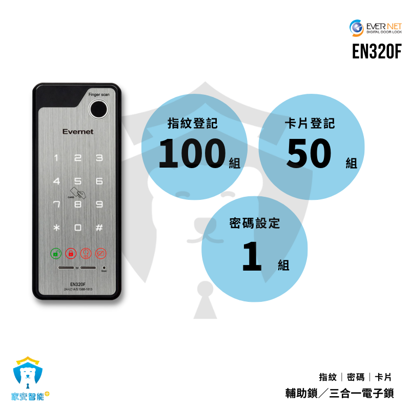 【EVERNET】韓國電子鎖 EN320F 指紋 卡片 密碼 無門把手 無鑰匙 輔助型-細節圖5