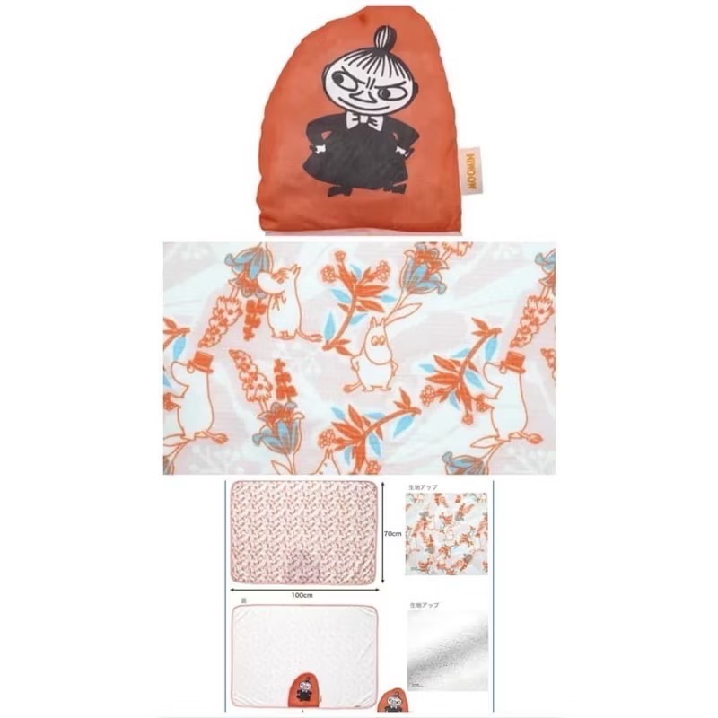 單品免運 京京國際 現貨 涼感 日本🇯🇵 嚕嚕米 小不點 阿金 涼感毛毯 收納起來當枕-規格圖5