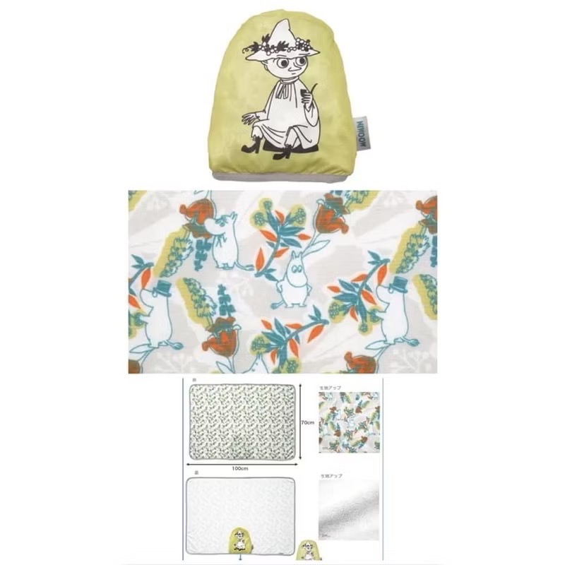 單品免運 京京國際 現貨 涼感 日本🇯🇵 嚕嚕米 小不點 阿金 涼感毛毯 收納起來當枕-規格圖5
