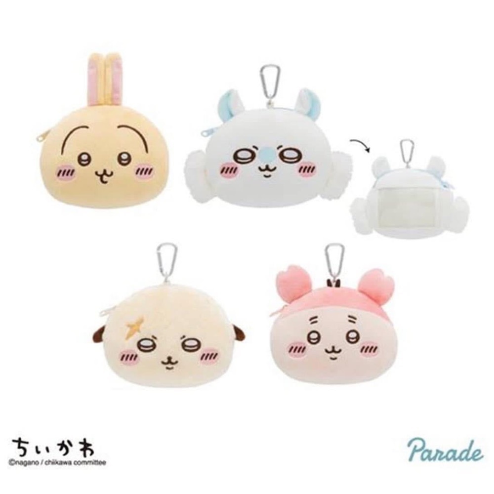 伸縮IC卡夾 絨毛 大臉 零錢包 萬用收納包 隨包跟著走 日本🇯🇵景品 吉伊卡哇-細節圖7