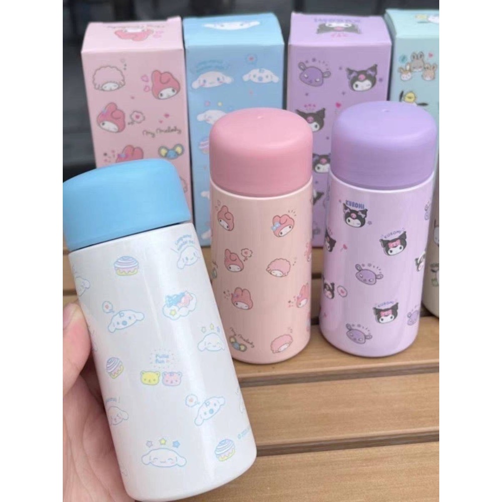 正版 三麗鷗 大耳狗 酷洛米 美樂蒂 帕恰狗 304不鏽鋼口袋保溫杯 容量150ml 尺寸5.3x5.3x12.6cm-細節圖3